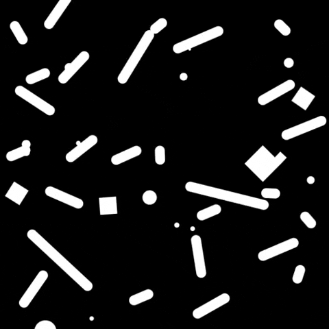 Expanding and contracting geometric shapes imitating a camera shutter opening and closing.